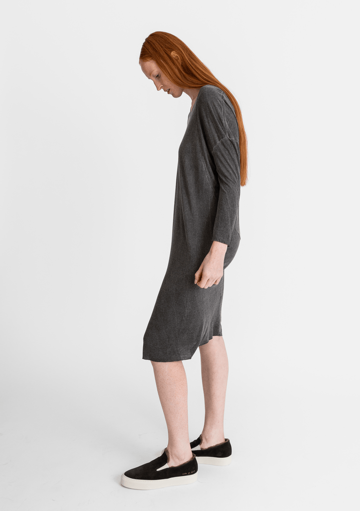 Raquel Allegra_Rosedale Dress in Charcoal_Dress_0 - Finefolk