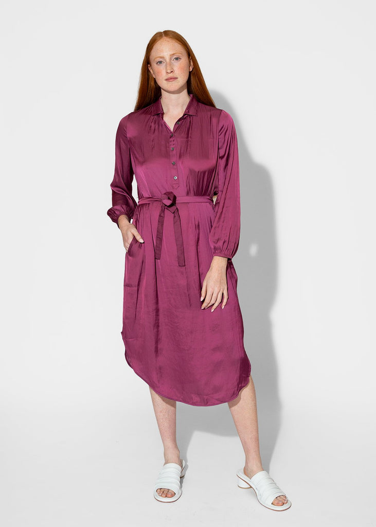 Raquel Allegra_Vivienne Dress in Berry_Apparel & Accessories_0 - Finefolk