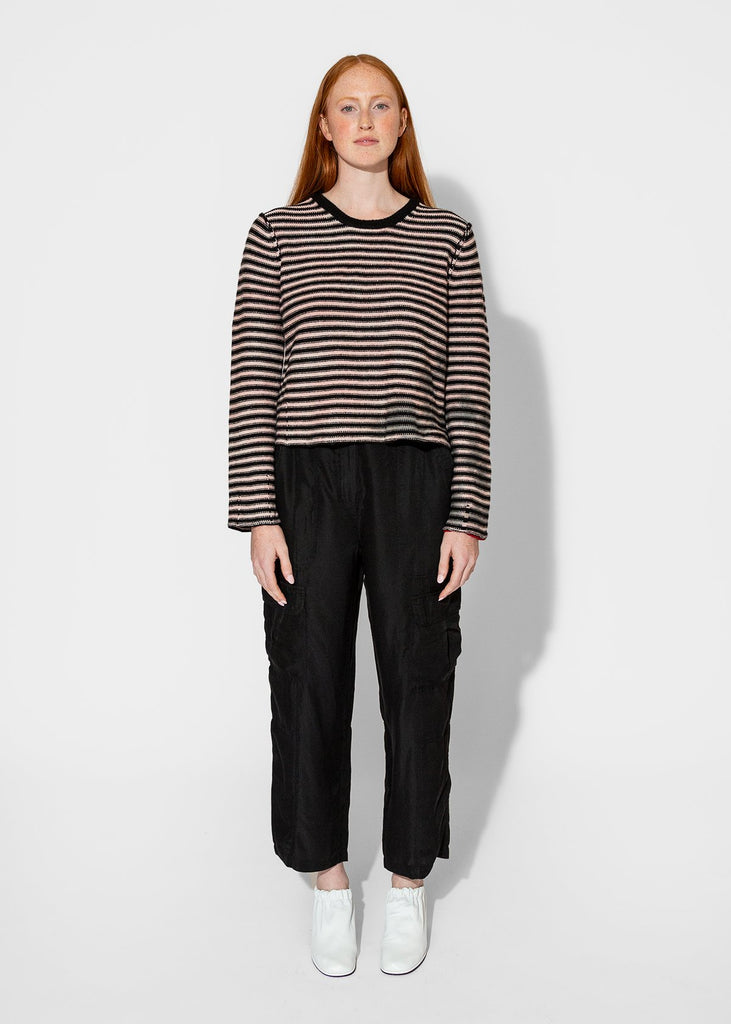 Raquel Allegra_Westlake Pullover in Stripe Pink_Apparel & Accessories_0 - Finefolk