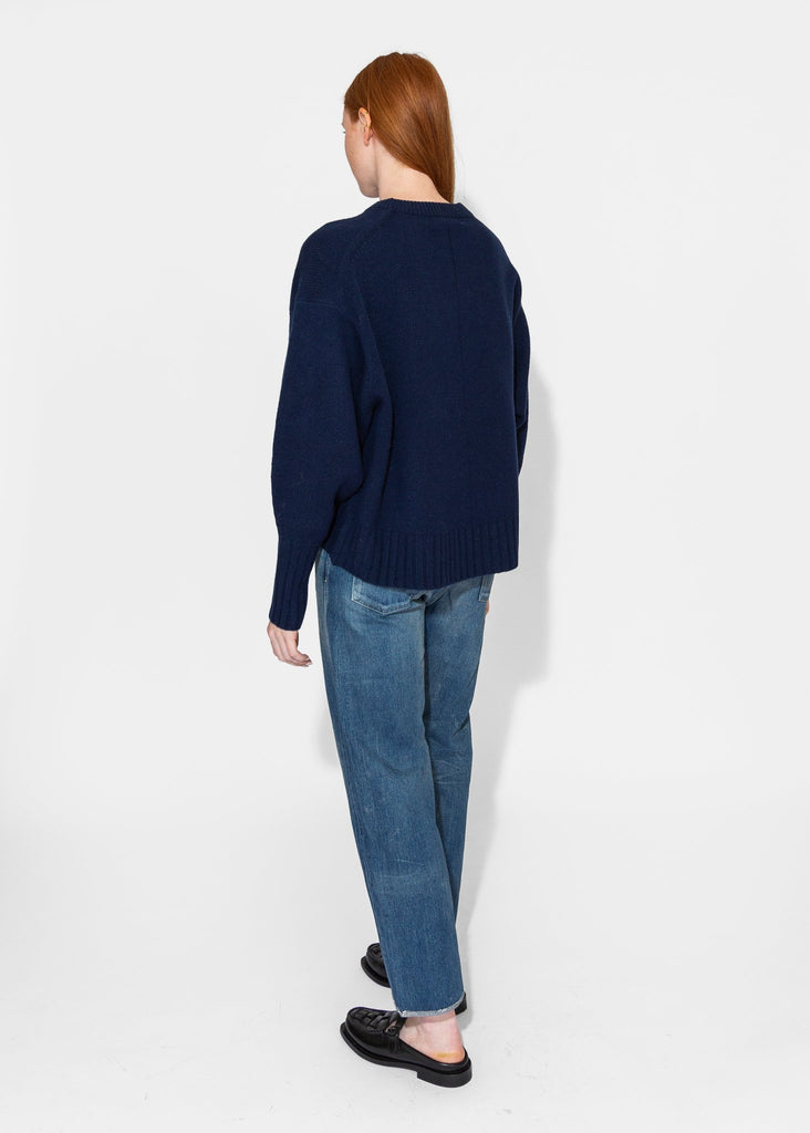 Sayaka Davis_Balloon Sleeve Sweater in Indigo_Sweaters_XS - Finefolk