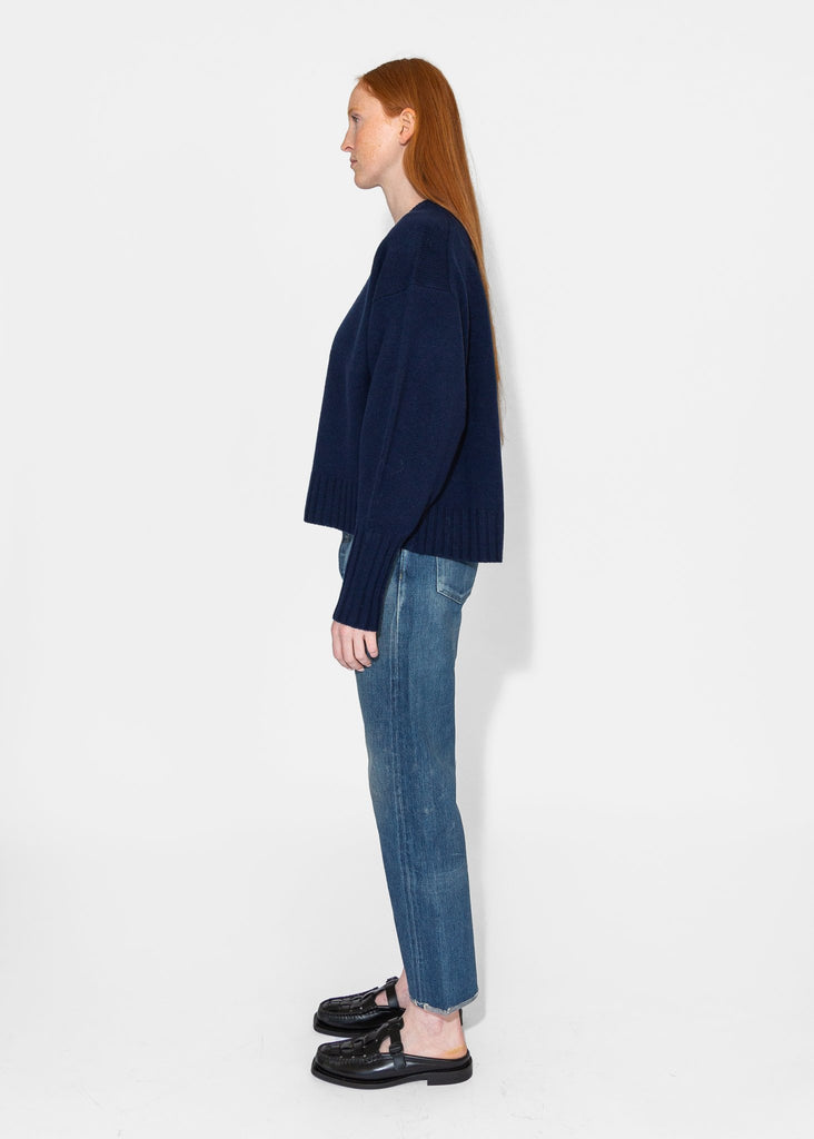 Sayaka Davis_Balloon Sleeve Sweater in Indigo_Sweaters_XS - Finefolk