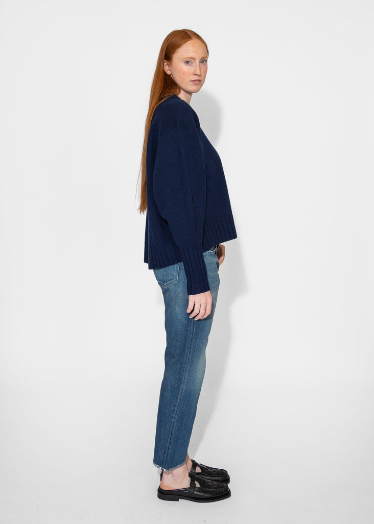 Sayaka Davis_Balloon Sleeve Sweater in Indigo_Sweaters_XS - Finefolk