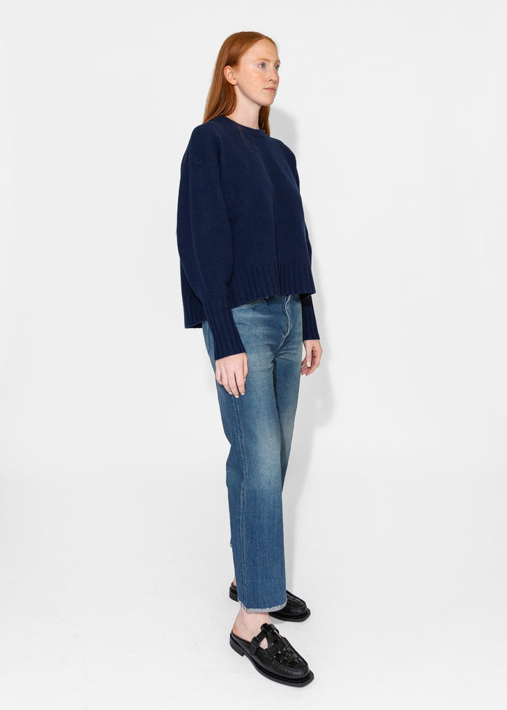 Sayaka Davis_Balloon Sleeve Sweater in Indigo_Sweaters_XS - Finefolk