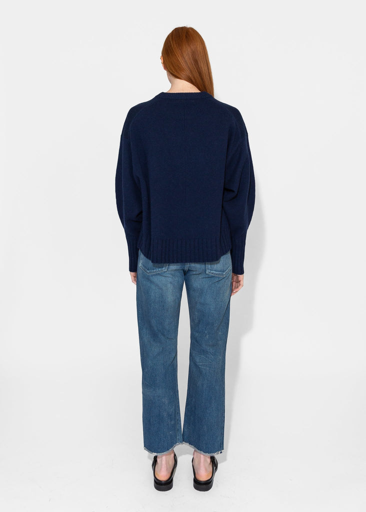 Sayaka Davis_Balloon Sleeve Sweater in Indigo_Sweaters_XS - Finefolk