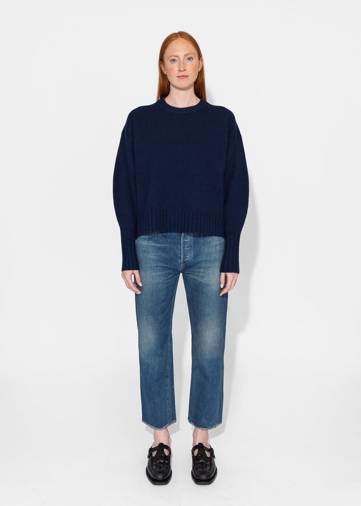 Sayaka Davis_Balloon Sleeve Sweater in Indigo_Sweaters_XS - Finefolk