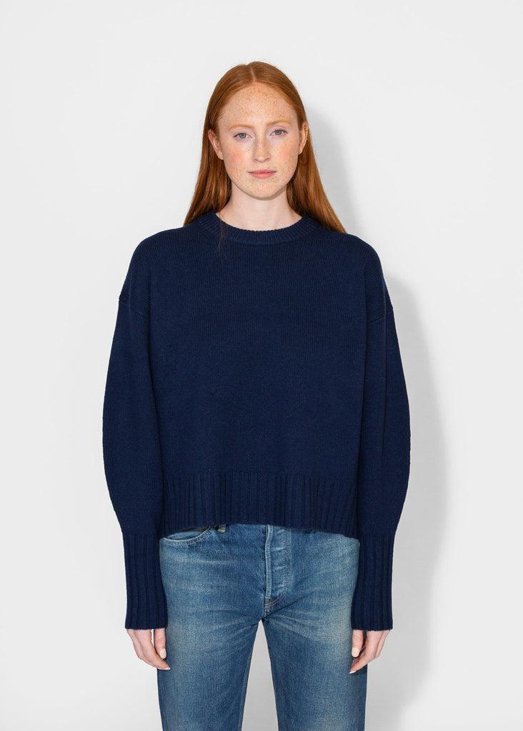 Sayaka Davis_Balloon Sleeve Sweater in Indigo_Sweaters_XS - Finefolk