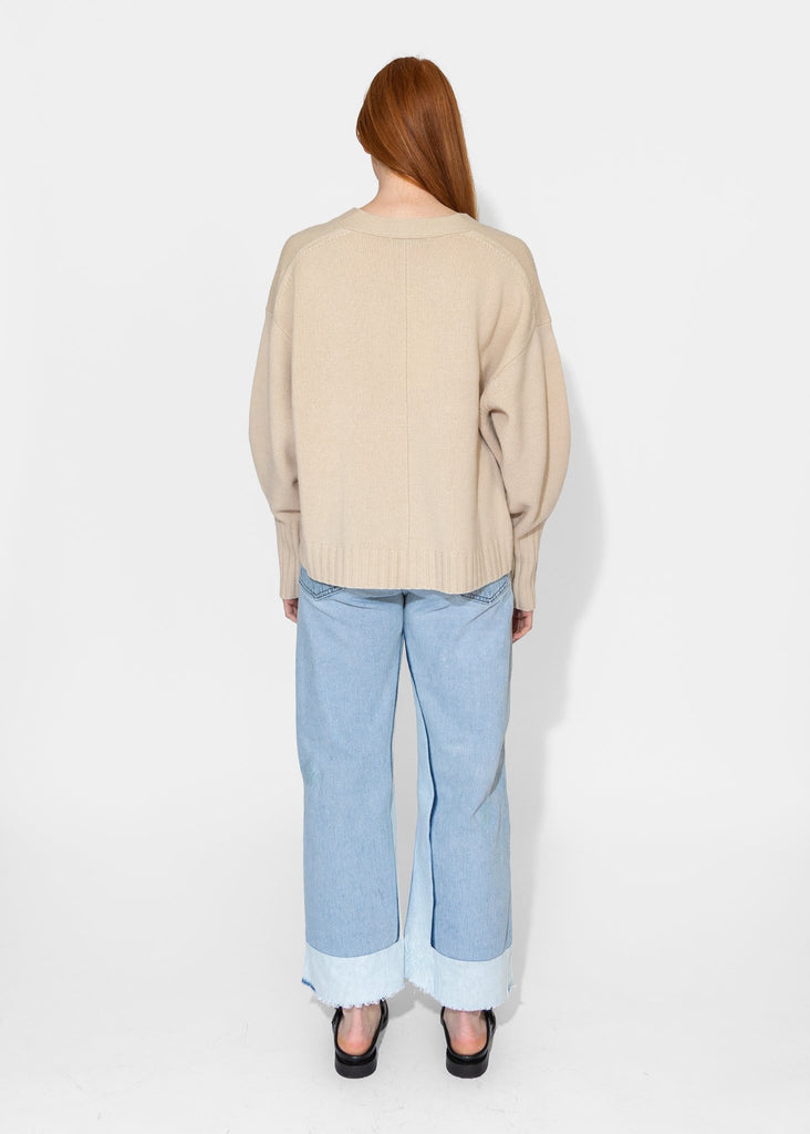 Sayaka Davis_Balloon Sleeve Sweater in Wheat_Sweater_XS - Finefolk