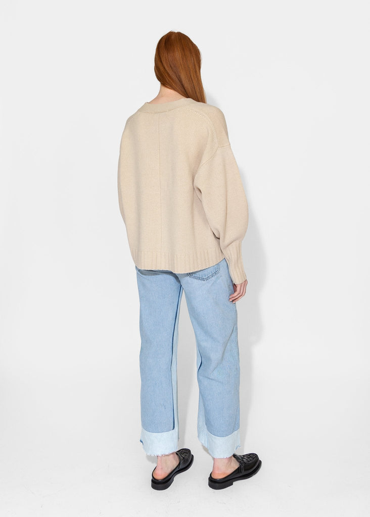 Sayaka Davis_Balloon Sleeve Sweater in Wheat_Sweater_XS - Finefolk