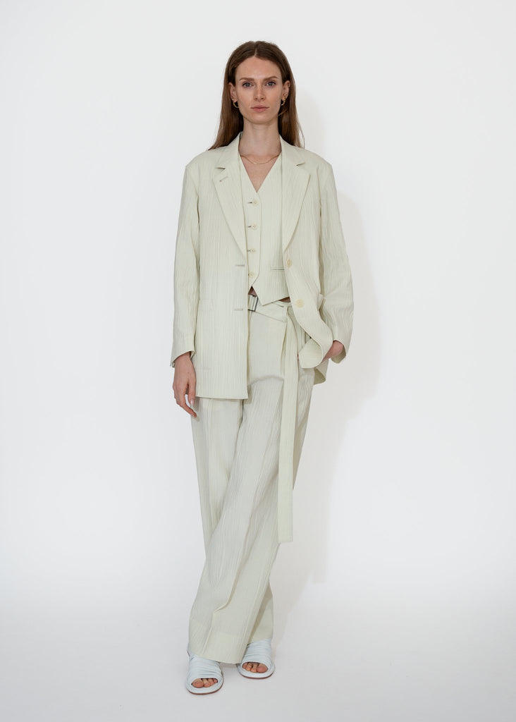 Sayaka Davis_Belted Tucked Trousers in Ivory_Pants_XS - Finefolk