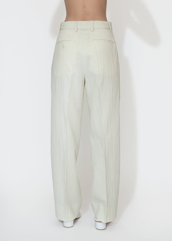 Sayaka Davis_Belted Tucked Trousers in Ivory_Pants_XS - Finefolk