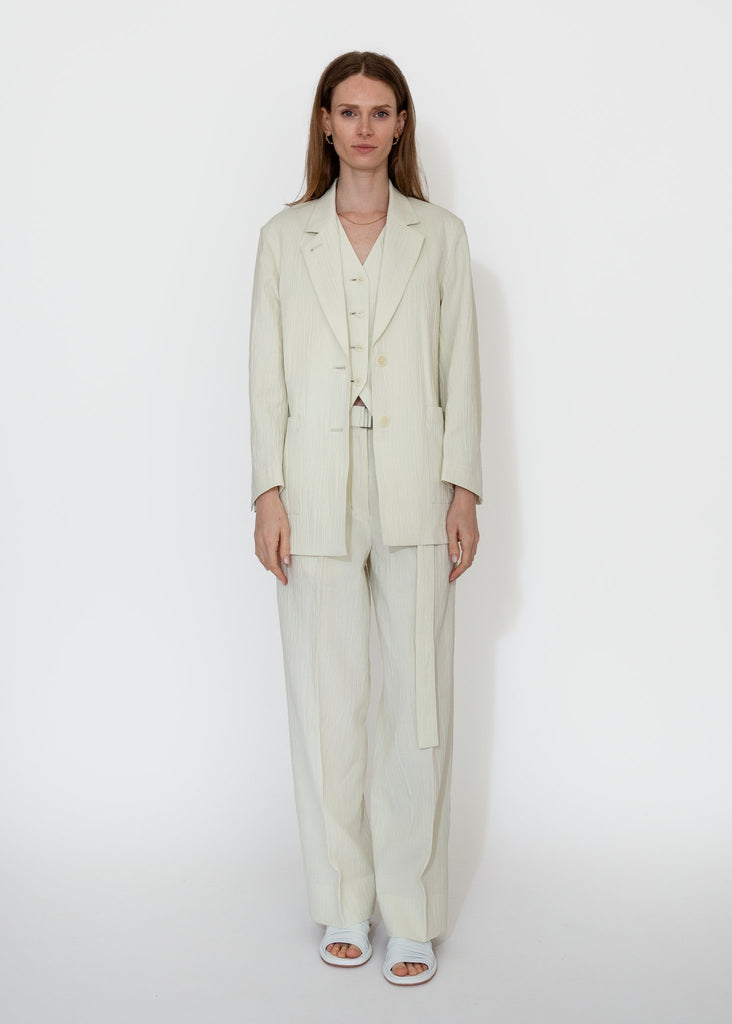 Sayaka Davis_Belted Tucked Trousers in Ivory_Pants_XS - Finefolk