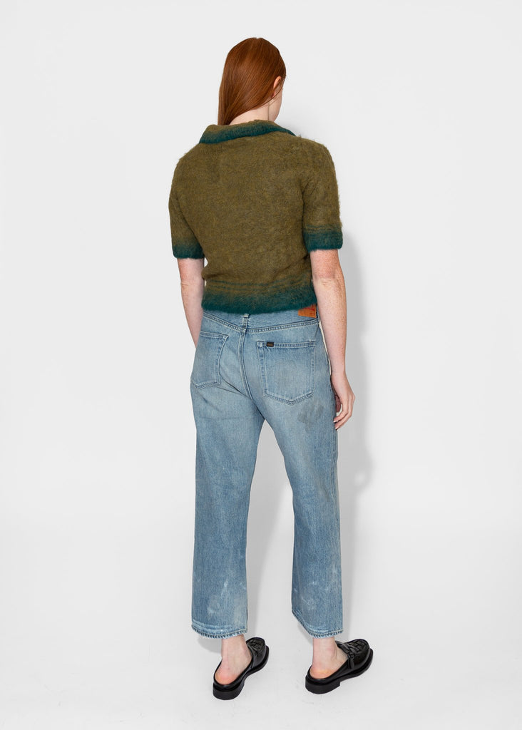 Sayaka Davis_Compact Knit Polo in Olive Green_Sweaters_XS - Finefolk