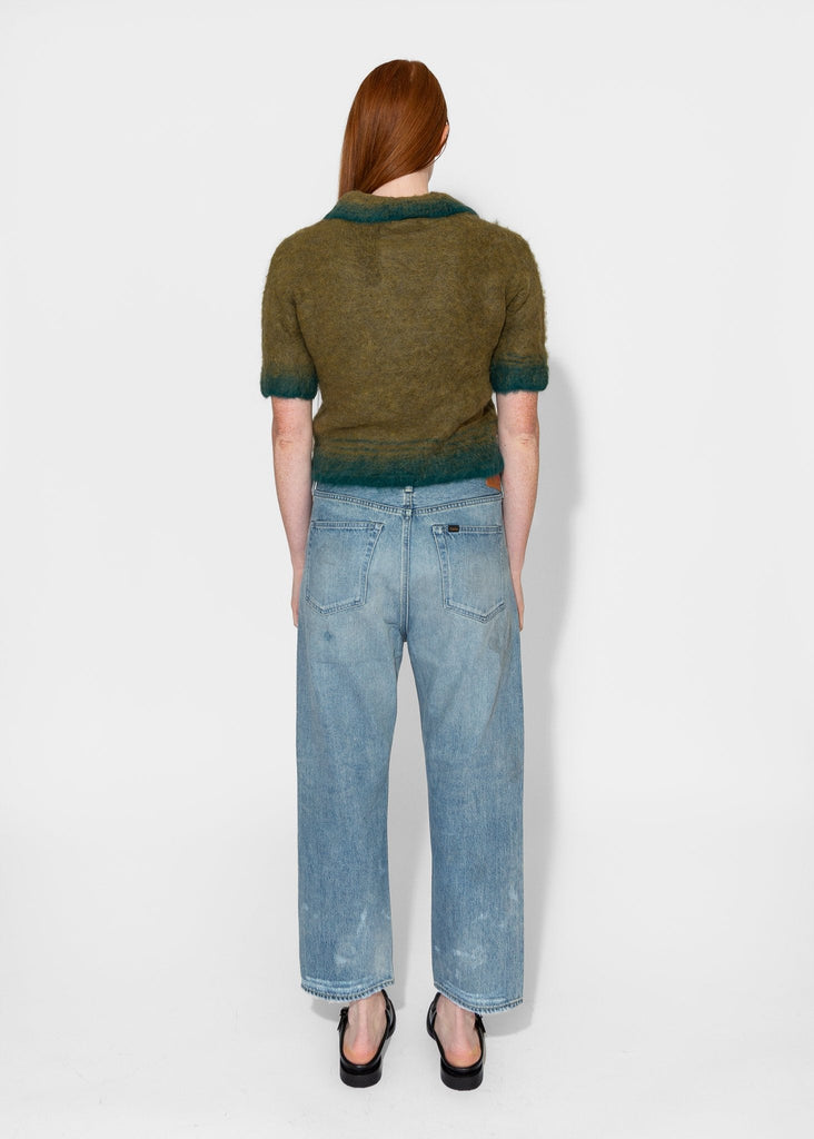 Sayaka Davis_Compact Knit Polo in Olive Green_Sweaters_XS - Finefolk