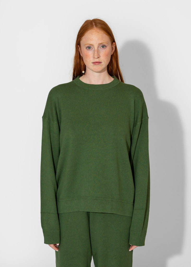 Sayaka Davis_Knit Sweatshirt in Pine_Sweater_XS - Finefolk