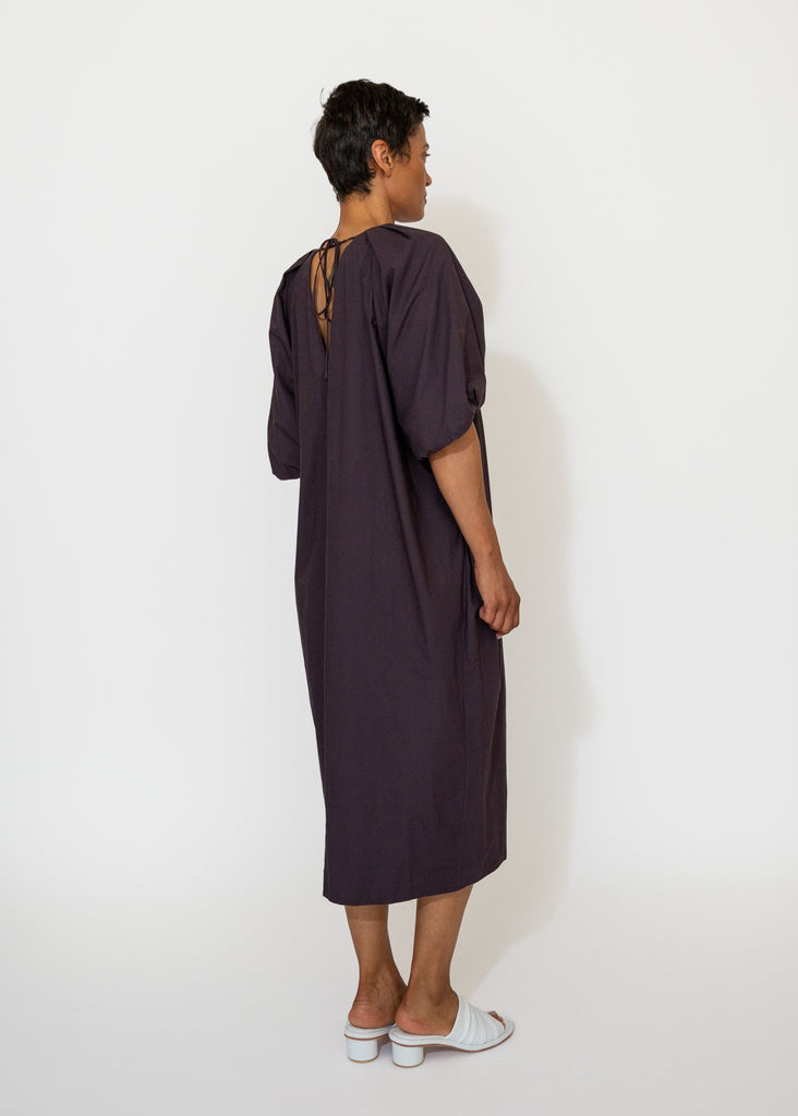 Sayaka Davis_Tucked Cocoon Dress in Eggplant_Dress_XS - Finefolk