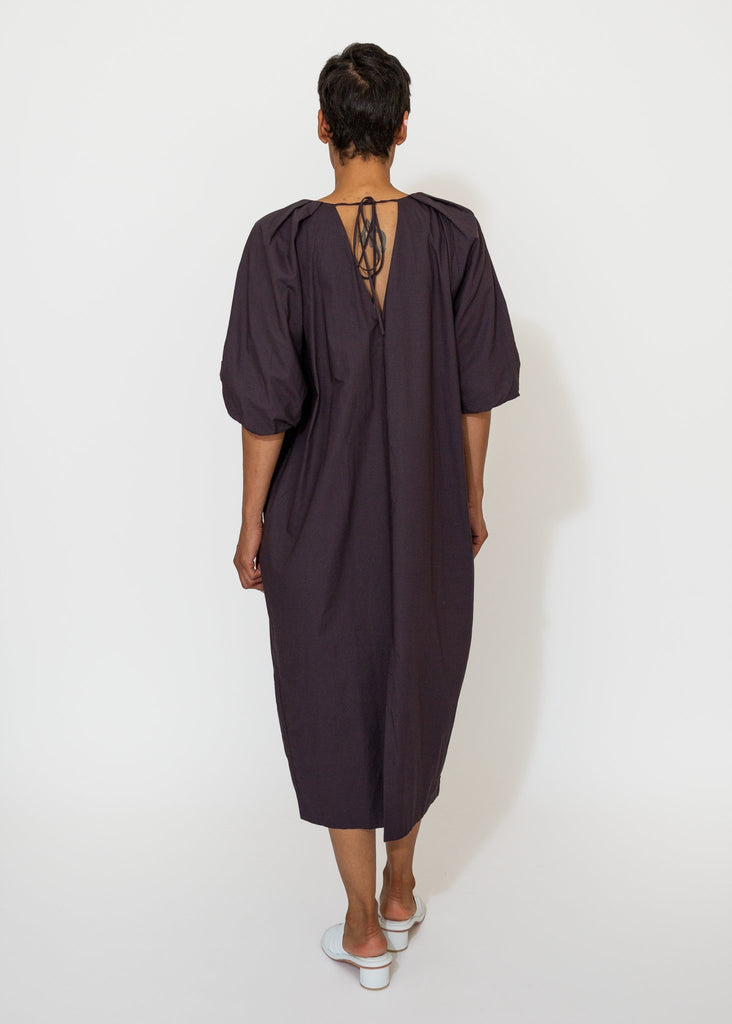 Sayaka Davis_Tucked Cocoon Dress in Eggplant_Dress_XS - Finefolk