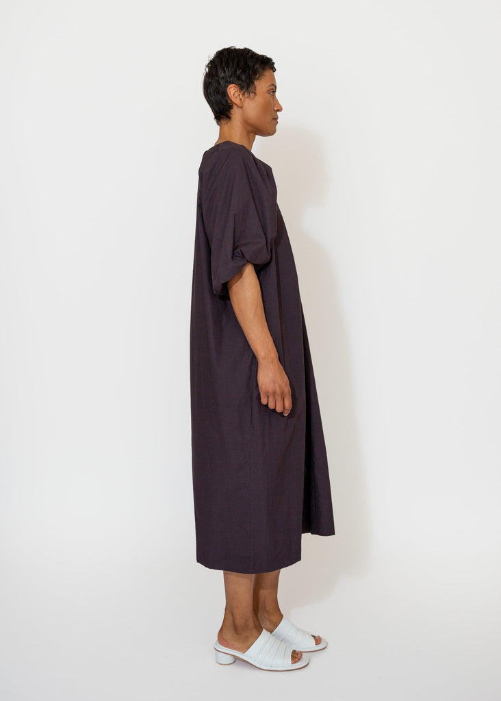 Sayaka Davis_Tucked Cocoon Dress in Eggplant_Dress_XS - Finefolk