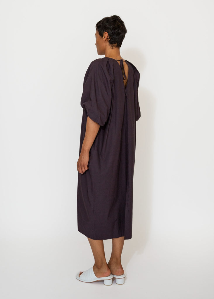 Sayaka Davis_Tucked Cocoon Dress in Eggplant_Dress_XS - Finefolk