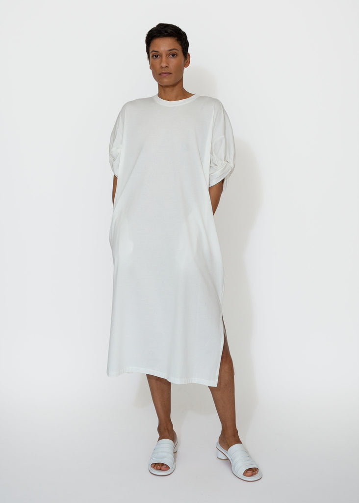 Sayaka Davis_Twisted Sleeve Dress in White_Dress_XS - Finefolk