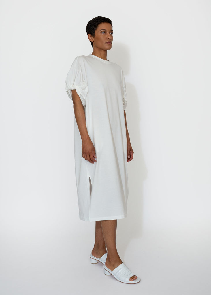 Sayaka Davis_Twisted Sleeve Dress in White_Dress_XS - Finefolk