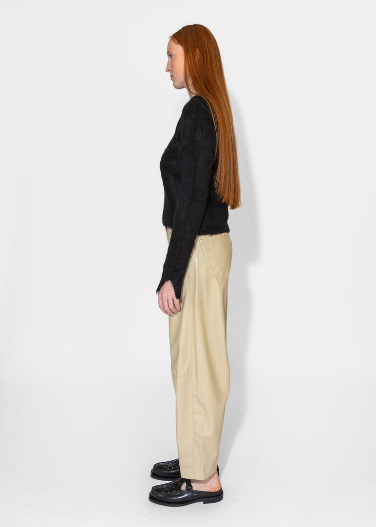 Sayaka Davis_Vegan Leather Pants in Light Beige_Pants_XS - Finefolk