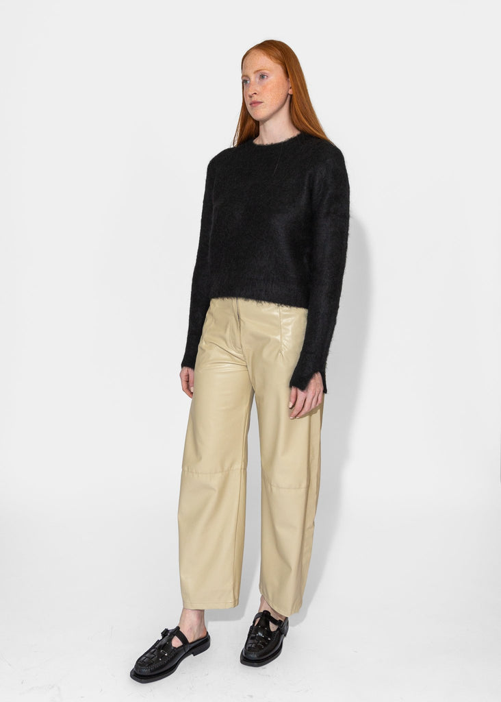 Sayaka Davis_Vegan Leather Pants in Light Beige_Pants_XS - Finefolk