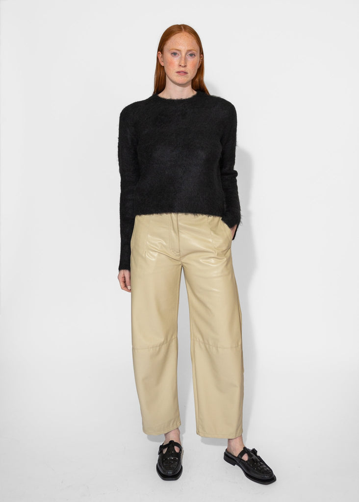 Sayaka Davis_Vegan Leather Pants in Light Beige_Pants_XS - Finefolk