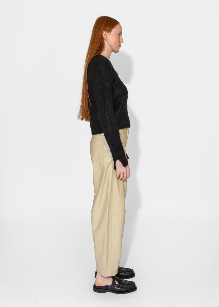 Sayaka Davis_Vegan Leather Pants in Light Beige_Pants_XS - Finefolk