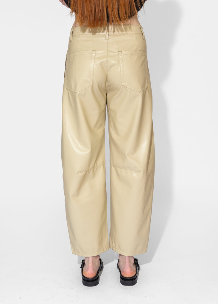 Sayaka Davis_Vegan Leather Pants in Light Beige_Pants_XS - Finefolk