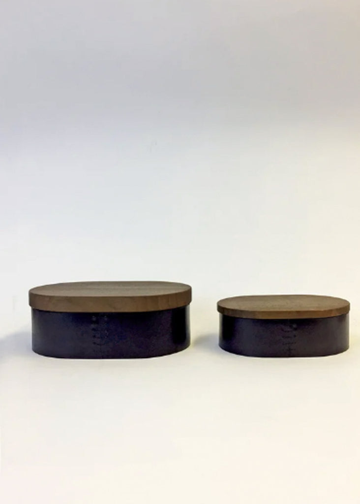 Bartleby Objects_Small Slab Leather Keepsake Box in Black/Walnut_Home Items_ - Finefolk