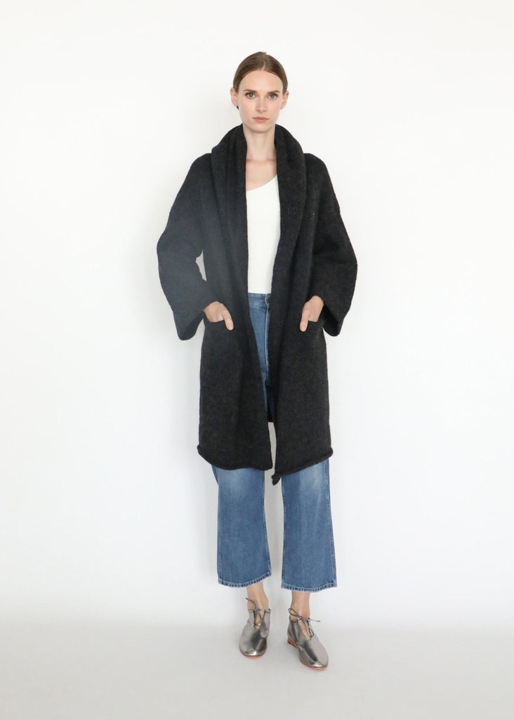Lauren Manoogian_Capote Coat in Black Melange_Outerwear_ - Finefolk