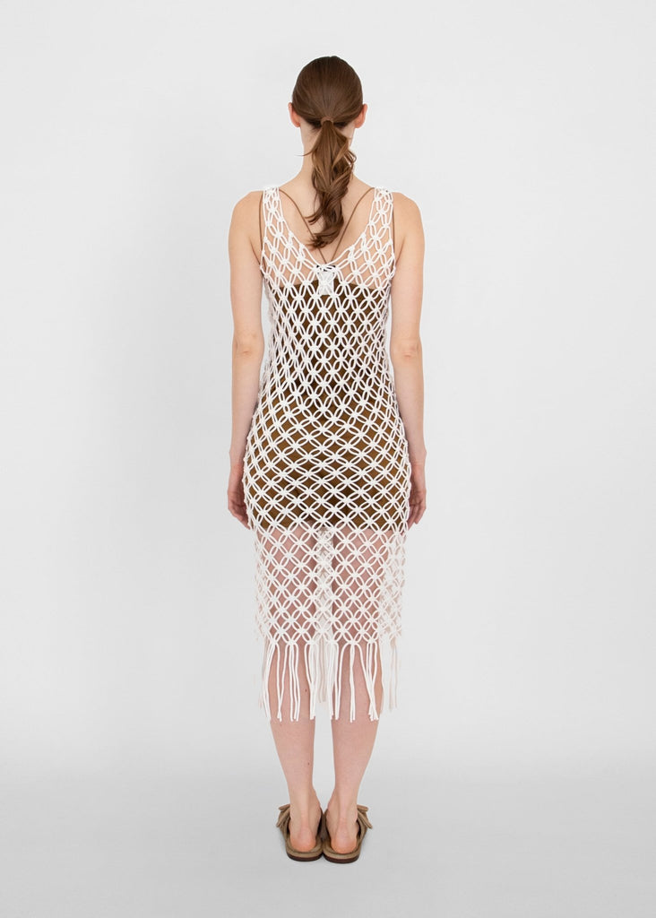 Sayaka Davis_Macrame Knit Dress in Ivory_Dress_ONE SIZE - Finefolk