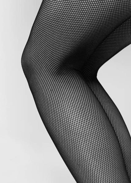 Swedish Stockings_Elvira Net Tights in Black_Hosiery_S - Finefolk
